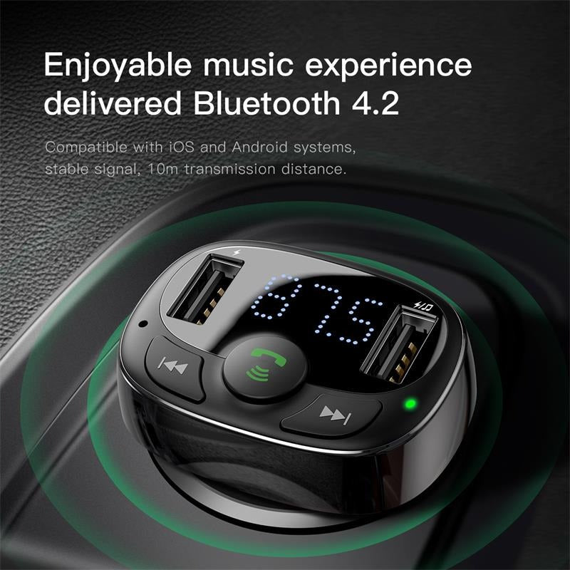 FM Transmitter Bluetooth Aux Audio MP3 Player FM Radio Dual USB Quick Charge Car Charger