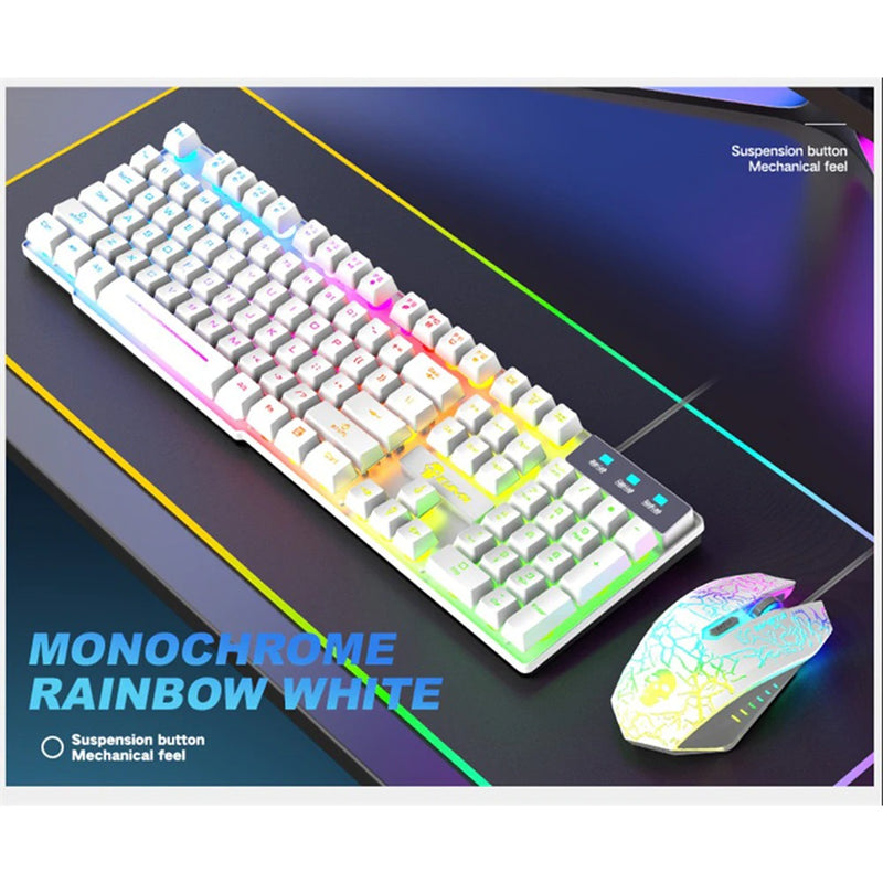 Keyboard Mouse 3-in-1 Kit USB Wired Computer Gaming Mouse Pad Accessories Set