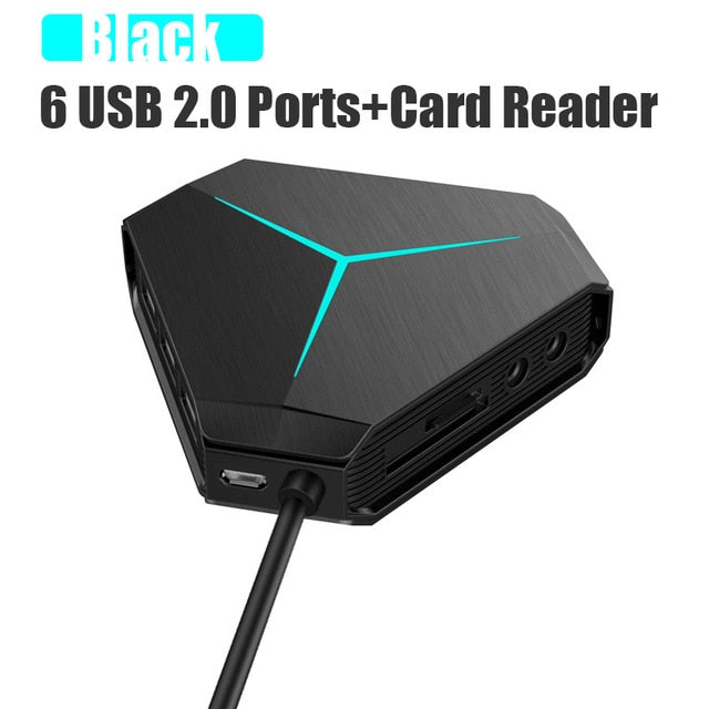 Multi USB 3.0 Hub USB Splitter TF SD Card Reader with microphone interface High Speed 6 Ports Hub For PC Computer Accessories
