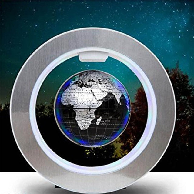 4inch round LED Globe Magnetic Floating globe Geography Levitating Rotating Night Lamp World map school office supply Home decor