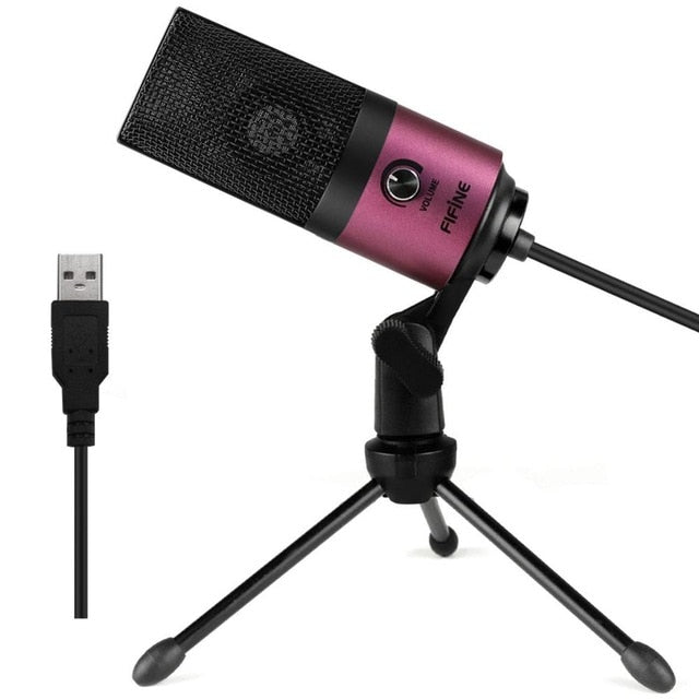 Fifine Metal USB Condenser Recording Microphone For Laptop  Windows Cardioid Studio Recording Vocals  Voice Over,YouTube-K669