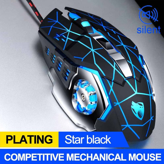 Pro Gaming Adjustable Wired Optical LED Computer USB Cable Silent Mouse