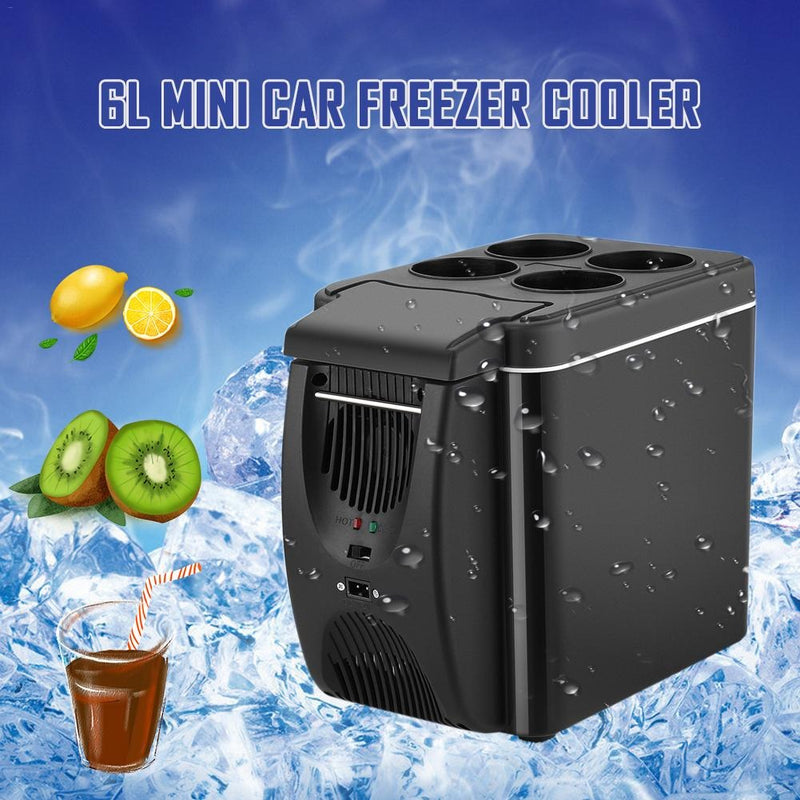 12V Refrigerator in the Car Freezer Heater 6L Mini 2 in 1 Car Freezer Cooler Warmer Electric Fridge Portable Travel Icebox