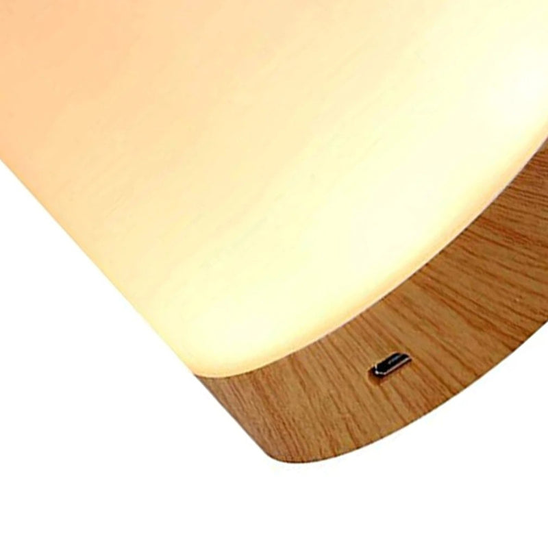 Dimmable Led Colorful Creative Wood Grain Rechargeable Night Light Lamp