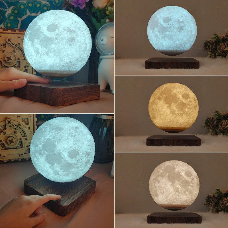 Creative 3D Magnetic Levitation Moon Lamp Rotating Led Floating Moon Light Home Decoration