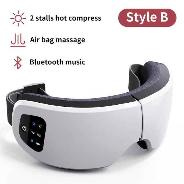Rechargeable Smart Bluetooth Music Foldable Air Pressure Heating  Relaxation Eye Massager