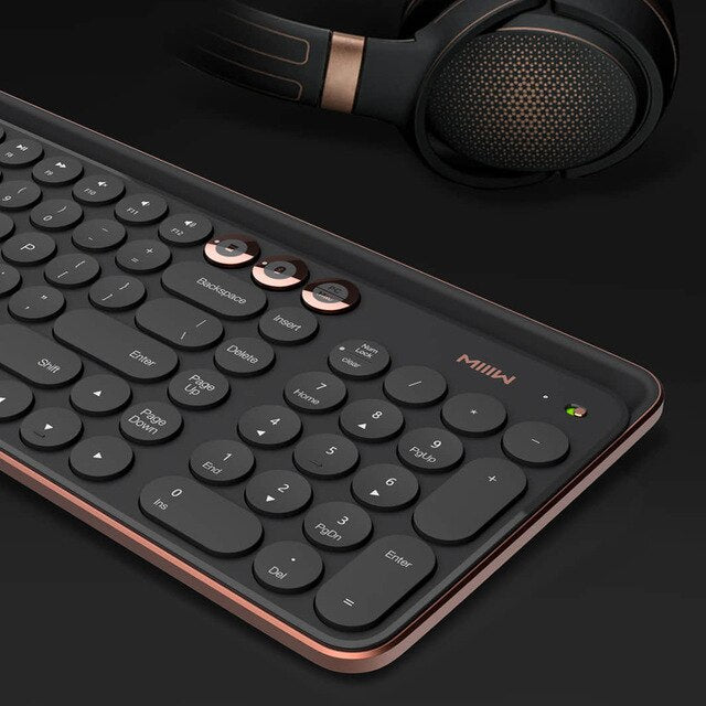 Bluetooth Dual Mode Keyboard 104 Keys 2.4GHz MultiSystem Compatible Wireless Portable Keyboard