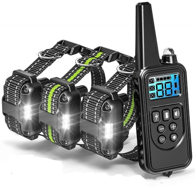Electric Dog Training Collar Pet Remote Control Waterproof Rechargeable For Dogs
