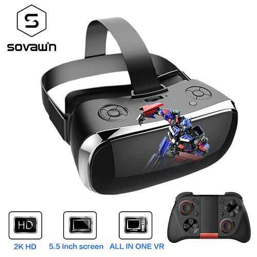 5.5' 3G RAM Android 2K HD Wifi Video Box Smart Glasses Virtual Reality All In One VR Headset 3D Glasses With VR Controller