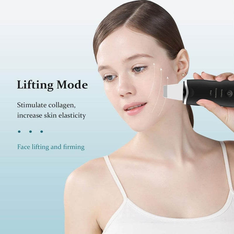 Facial Skin Scrubber Ion Deep Face Cleaning Peeling Rechargeable Skin Care Device